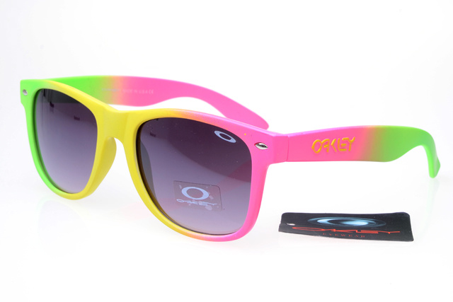 Cheap Oakley Frogskins Sunglasses Pink Green Frame Purple Lens O